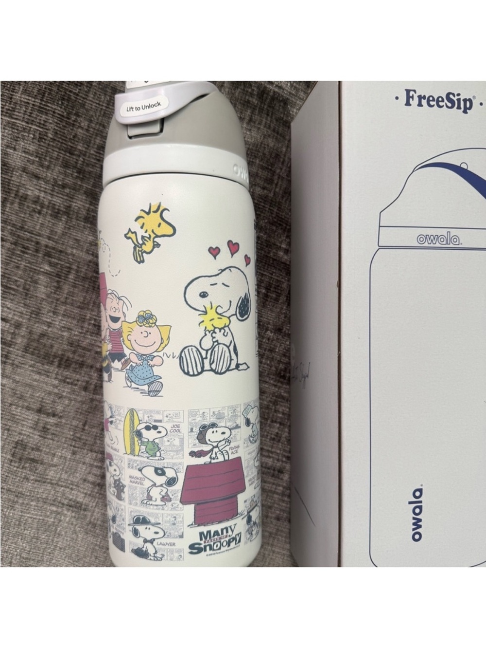 Owala Kids White Snoopy Stainless Water Bottle - Peanuts Design